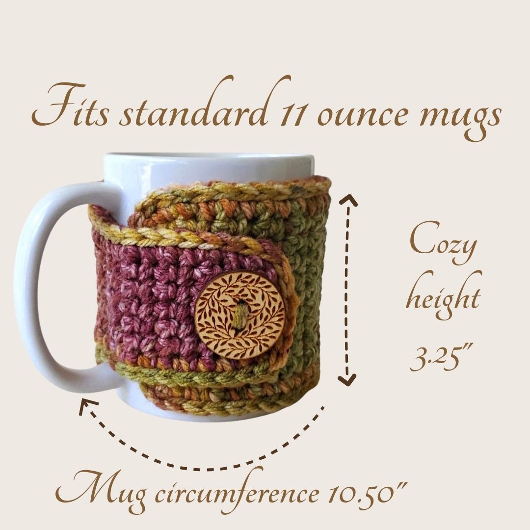 Spiced Cedar and Oatmeal Reusable Mug Cozy Sleeves, 2 Pack