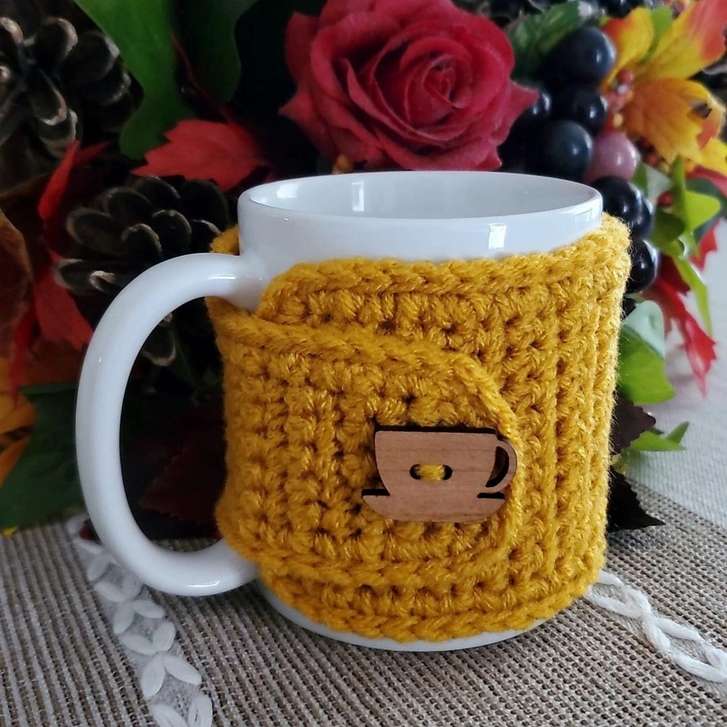 Coffee Cozy Sleeve in Gold