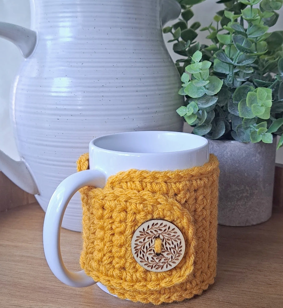 Autumn  Coffee Cozy Sleeve in Gold