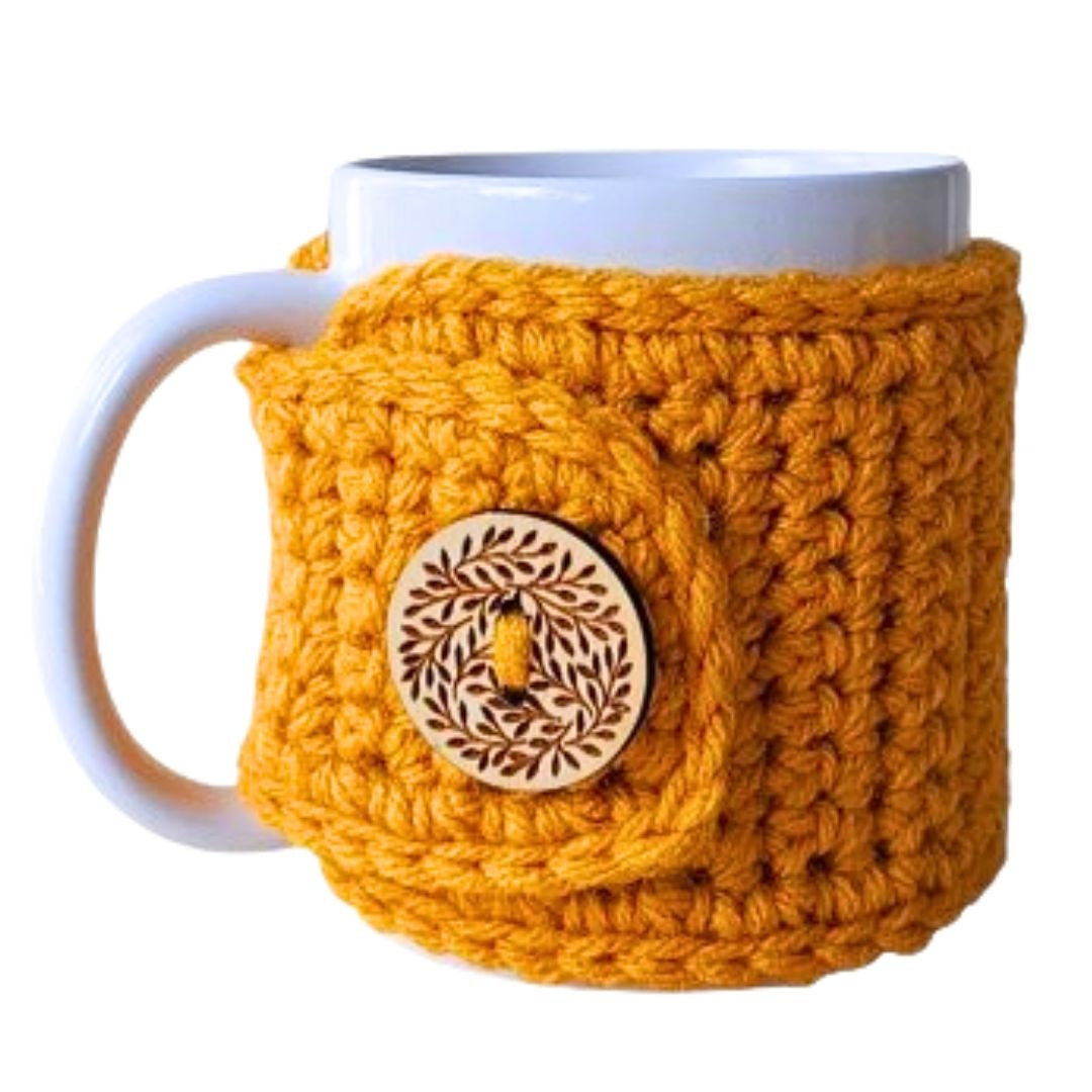 Autumn  Coffee Cozy Sleeve in Gold