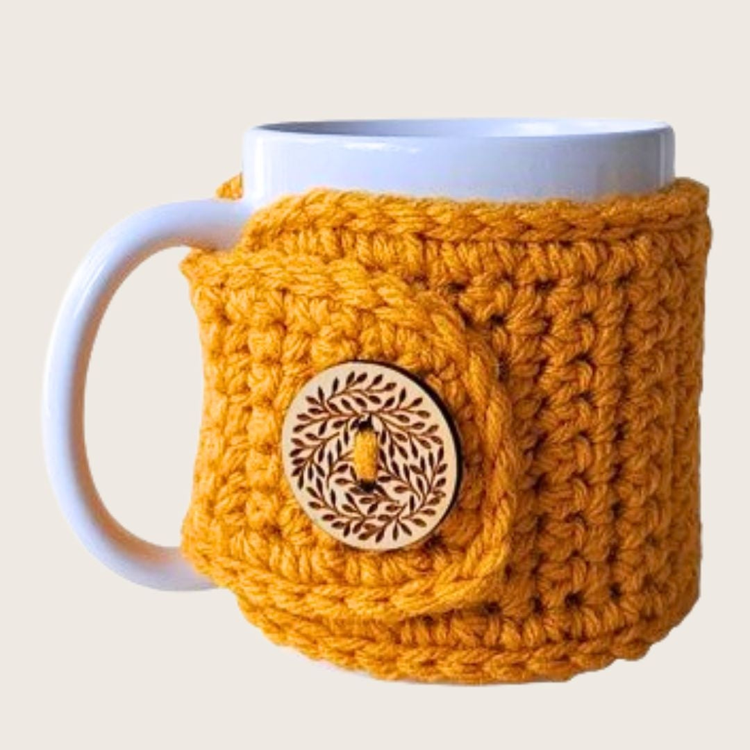 Autumn  Coffee Cozy Sleeve in Gold